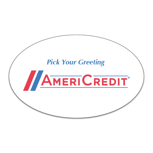 3.25 inch x 2 inch Oval Stickers Sheet, 10 stickers/sheet, AmeriCredit Logo-