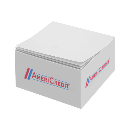 4 x 4 x 2 Half Cube Sticky Note Pad, AmeriCredit Logo-