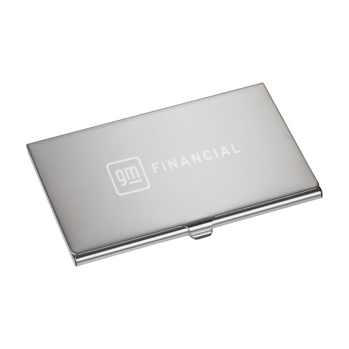 Traverse Silver Business Card Holder-GM Financial Horizontal Engraved