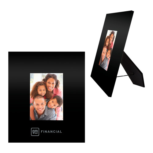 Black Metal 5 x 7 Photo Frame-GM Financial Horizontal Engraved