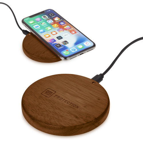 Bora Wooden Wireless Charging Pad-GM Protection Engraved