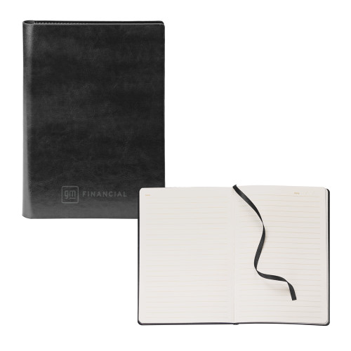 Fabrizio Black Soft Cover Journal-GM Financial Horizontal Engraved