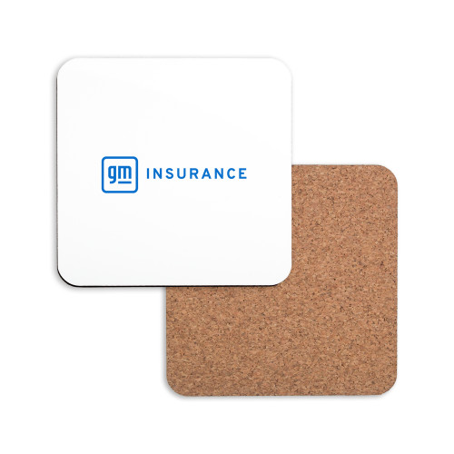 Hardboard Coaster w/Cork Backing-On Insurance Horizontal