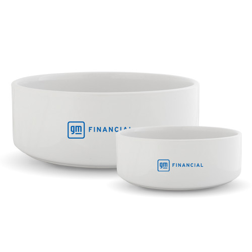 Ceramic Dog Bowl-GM Financial Horizontal
