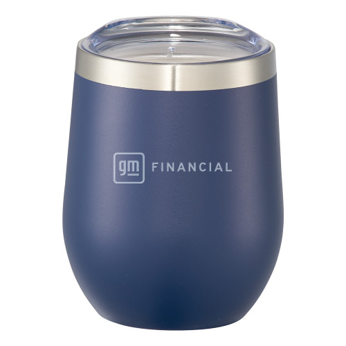 Corzo Vacuum Insulated Navy Cup 12oz-GM Financial Horizontal Engraved