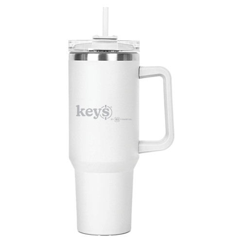 Hippo White Mug & Straw Lid with Twist Closure 40 oz-KEYS Engraved