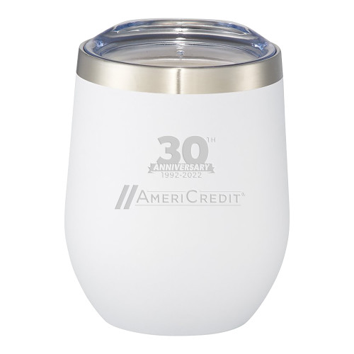 Corzo Vacuum Insulated White Cup 12oz-30th Anniversary Engraved