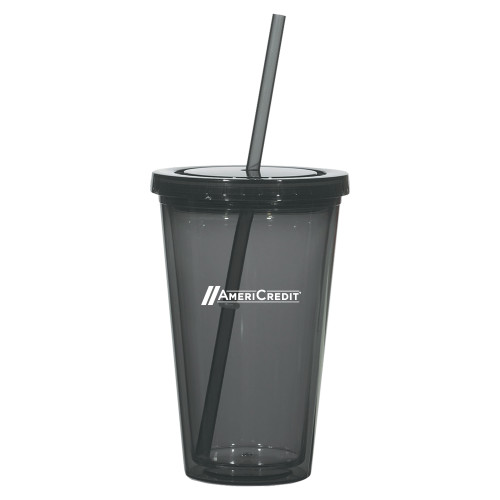 Madison Double Wall Charcoal Tumbler w/Straw 16oz-AmeriCredit