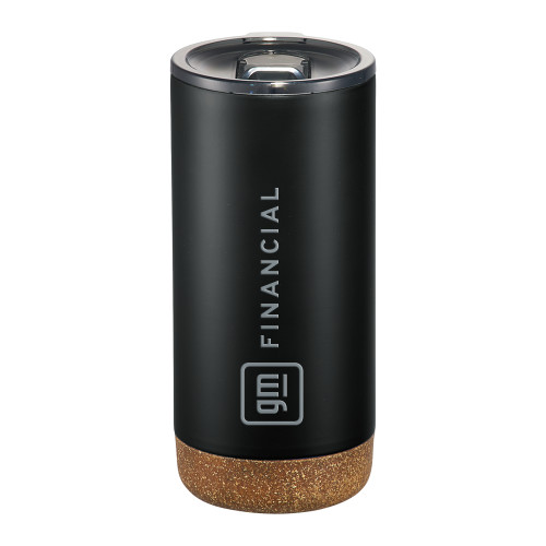 Valhalla Vacuum Insulated Black Tumbler 16oz-GM Financial Horizontal Engraved