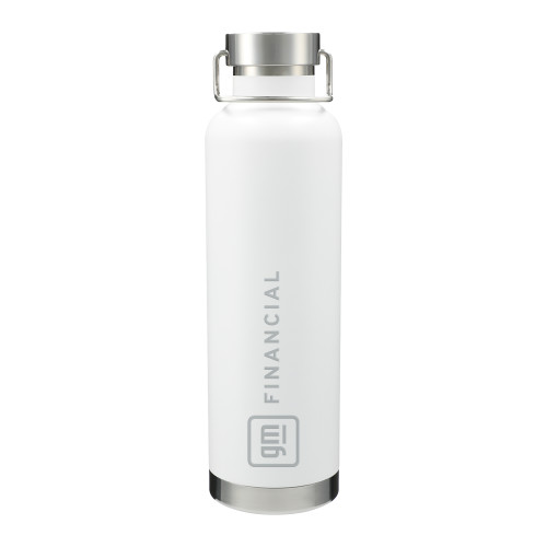 Thor Copper Vacuum Insulated White Bottle 32oz-GM Financial Horizontal Engraved