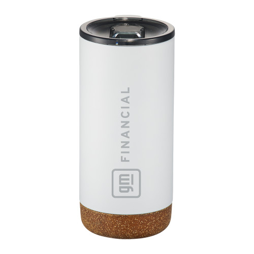 Valhalla Vacuum Insulated White Tumbler 16oz-GM Financial Horizontal Engraved