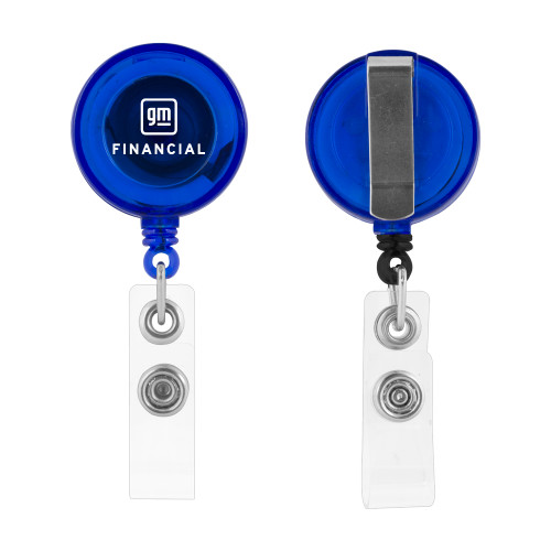 Blue Retractable Badge Holder-GM Financial Vertical