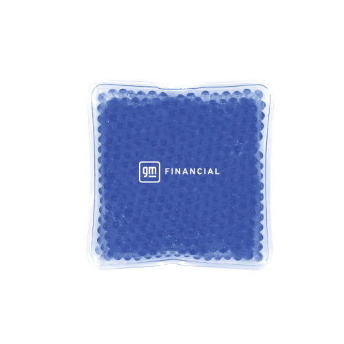 Blue Square Gel Beads Hot/Cold Pack-GM Financial Horizontal