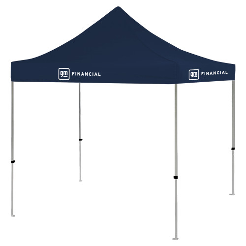 9 ft x 9 ft Navy Tent-GM Financial Horizontal