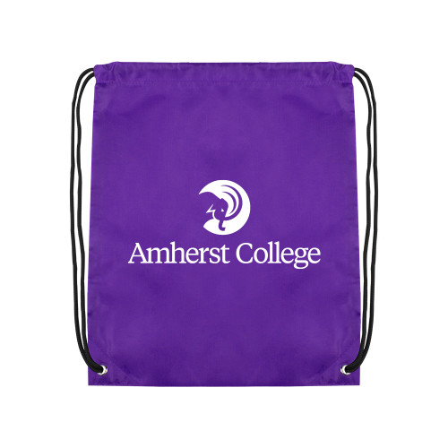  Purple Drawstring Backpack - Amherst College Circle Mammoth Stacked