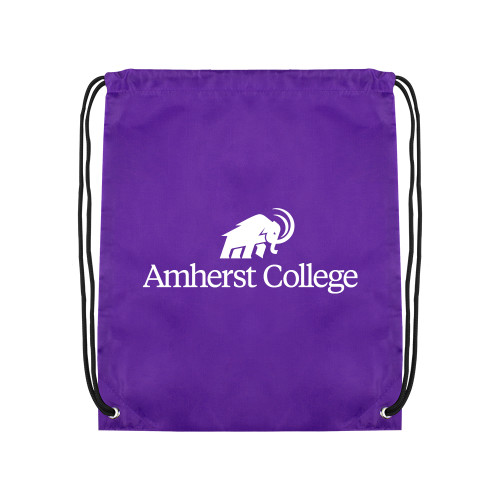  Purple Drawstring Backpack - Amherst College Mammoth Lock Up Centered