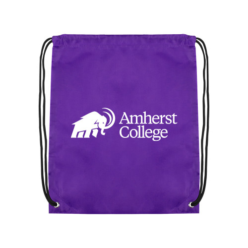  Purple Drawstring Backpack - Amherst College Mammoth Lock Up
