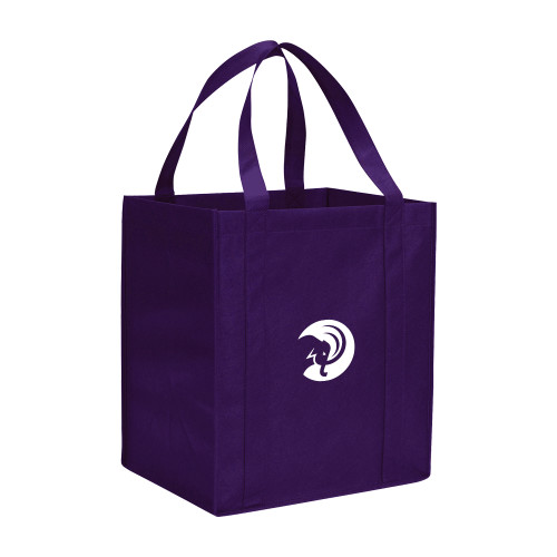  Non Woven Purple Grocery Tote - Amherst College Circle Mammoth