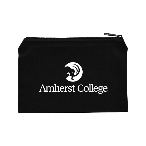  8oz. Black Cotton Travel Pouch - Amherst College Circle Mammoth Stacked