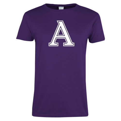  Womens Purple Short Sleeve Tee - Amherst College A