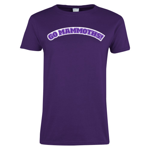  Womens Purple Short Sleeve Tee - Go Mammoths Arched