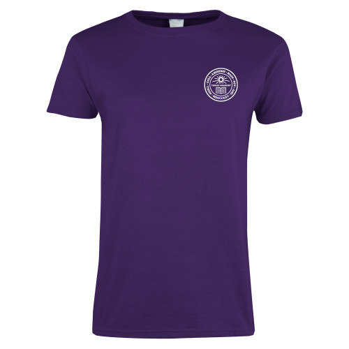  Womens Purple Short Sleeve Tee - Amherst Seal