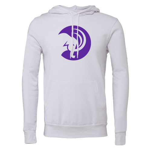  Bella + Canvas White Fleece Hood - Amherst College Circle Mammoth