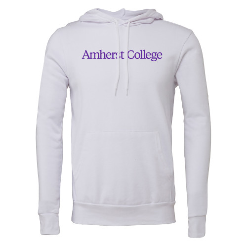  Bella + Canvas White Fleece Hood - Amherst College Flat