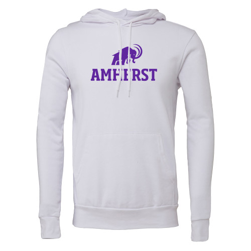  Bella + Canvas White Fleece Hood - Amherst Mammoth  Lockup