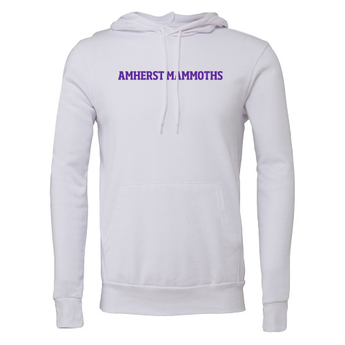  Bella + Canvas White Fleece Hood - Amherst Mammoths Flat