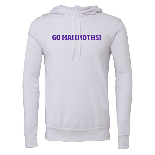  Bella + Canvas White Fleece Hood - Go Mammoths