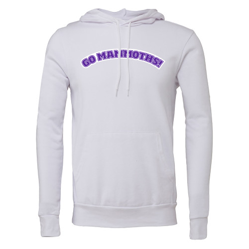  Bella + Canvas White Fleece Hood - Go Mammoths Arched