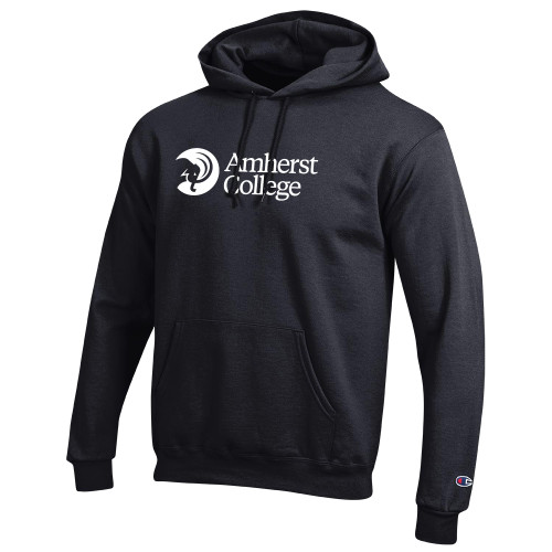  Champion Black Fleece Hoodie - Amherst College Circle Mammoth Horizontal
