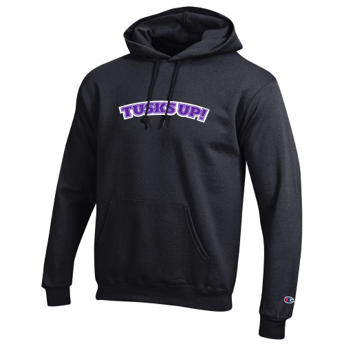  Champion Black Fleece Hoodie - Tusks Up Arched