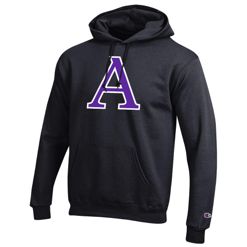  Champion Black Fleece Hoodie - Amherst Monogram A