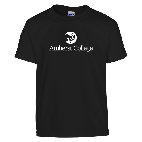  Youth Black T Shirt - Amherst College Circle Mammoth Stacked