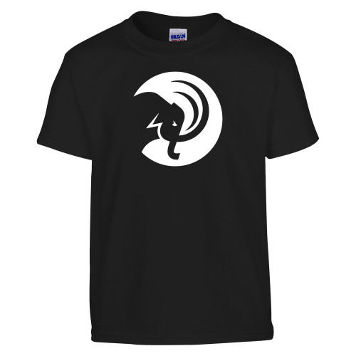  Youth Black T Shirt - Amherst College Circle Mammoth