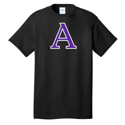  Extended Black T Shirt - Amherst Monogram A - PLUS