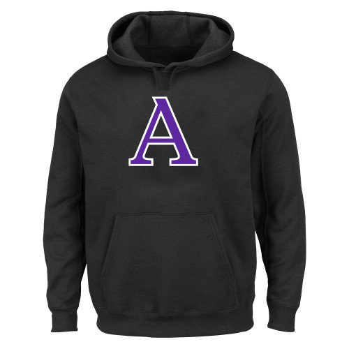  Extended Black Hoodie - Amherst Monogram A - PLUS