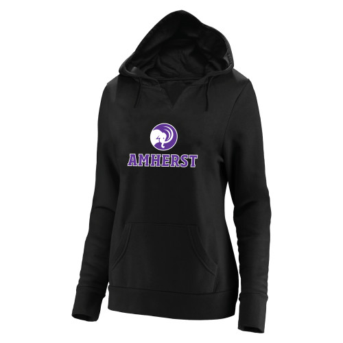  Womens Plus Black Hoodie - Mammoth Head Amherst - PLUS