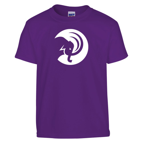  Youth Purple T Shirt - Amherst College Circle Mammoth