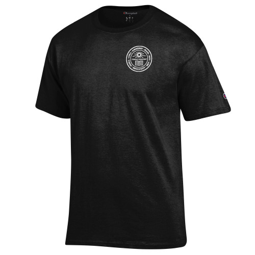  Champion Black T Shirt - Amherst Seal