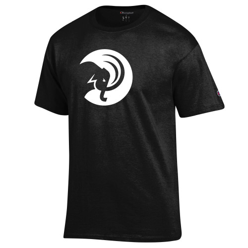  Champion Black T Shirt - Amherst College Circle Mammoth