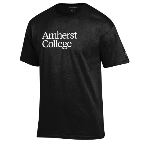  Champion Black T Shirt - Amherst College Wordmark