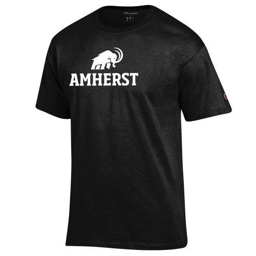  Champion Black T Shirt - Amherst Mammoth  Lockup