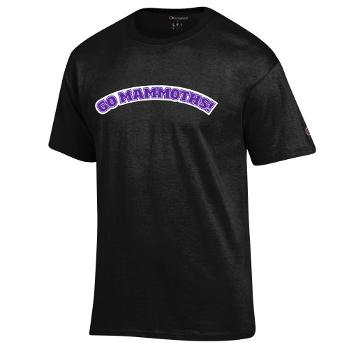  Champion Black T Shirt - Go Mammoths Arched
