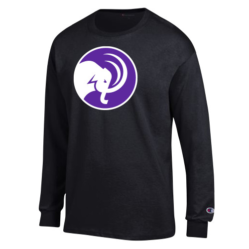 Champion Black Long Sleeve T Shirt - Mammoth Head