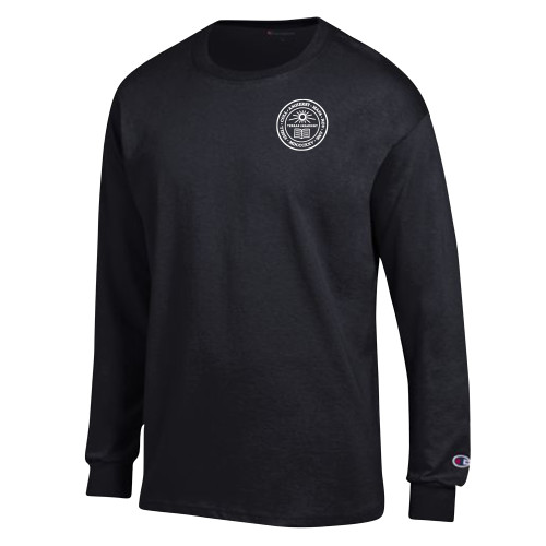  Champion Black Long Sleeve T Shirt - Amherst Seal