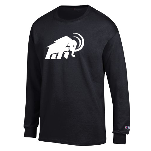  Champion Black Long Sleeve T Shirt - Amherst College Mammoth