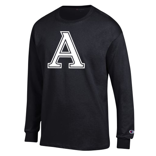  Champion Black Long Sleeve T Shirt - Amherst College A